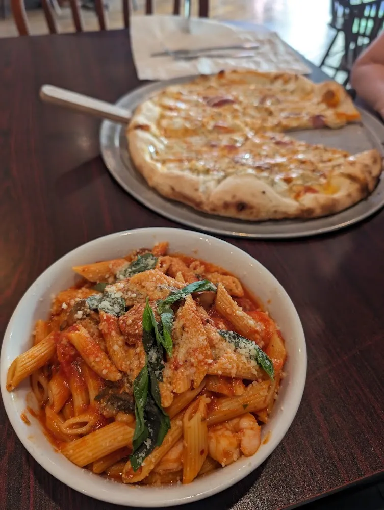 Arrabbiata and Buffalo Chicken Pizza