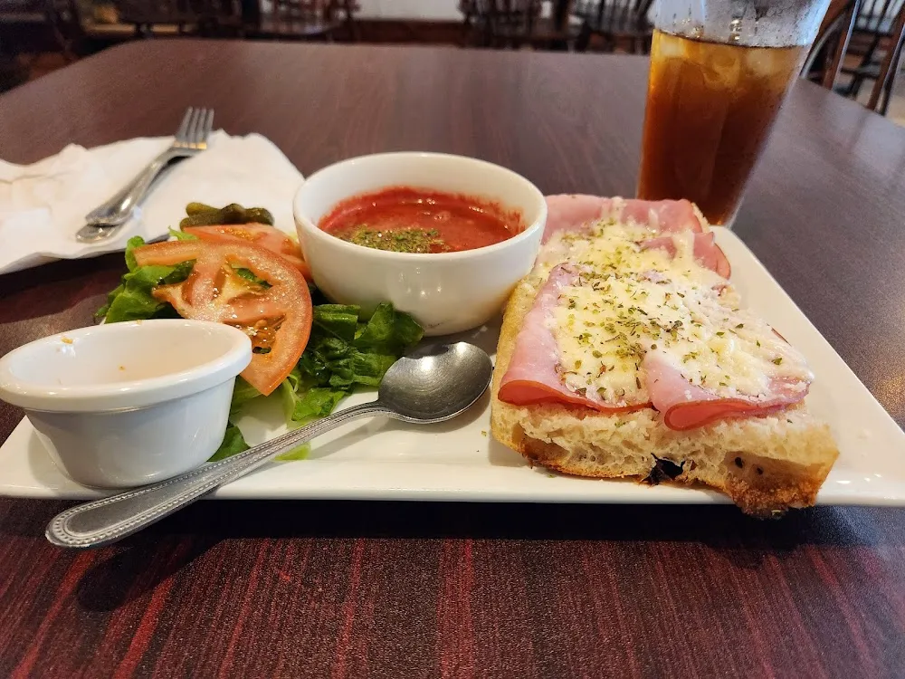 Ham Panini with Tomato Soup